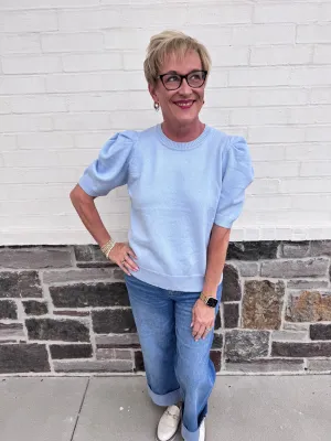 Sweet Gesture Top -Light Blue