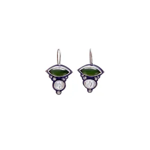 Talking Stone Earrings with Montana Jade and Aquamarine
