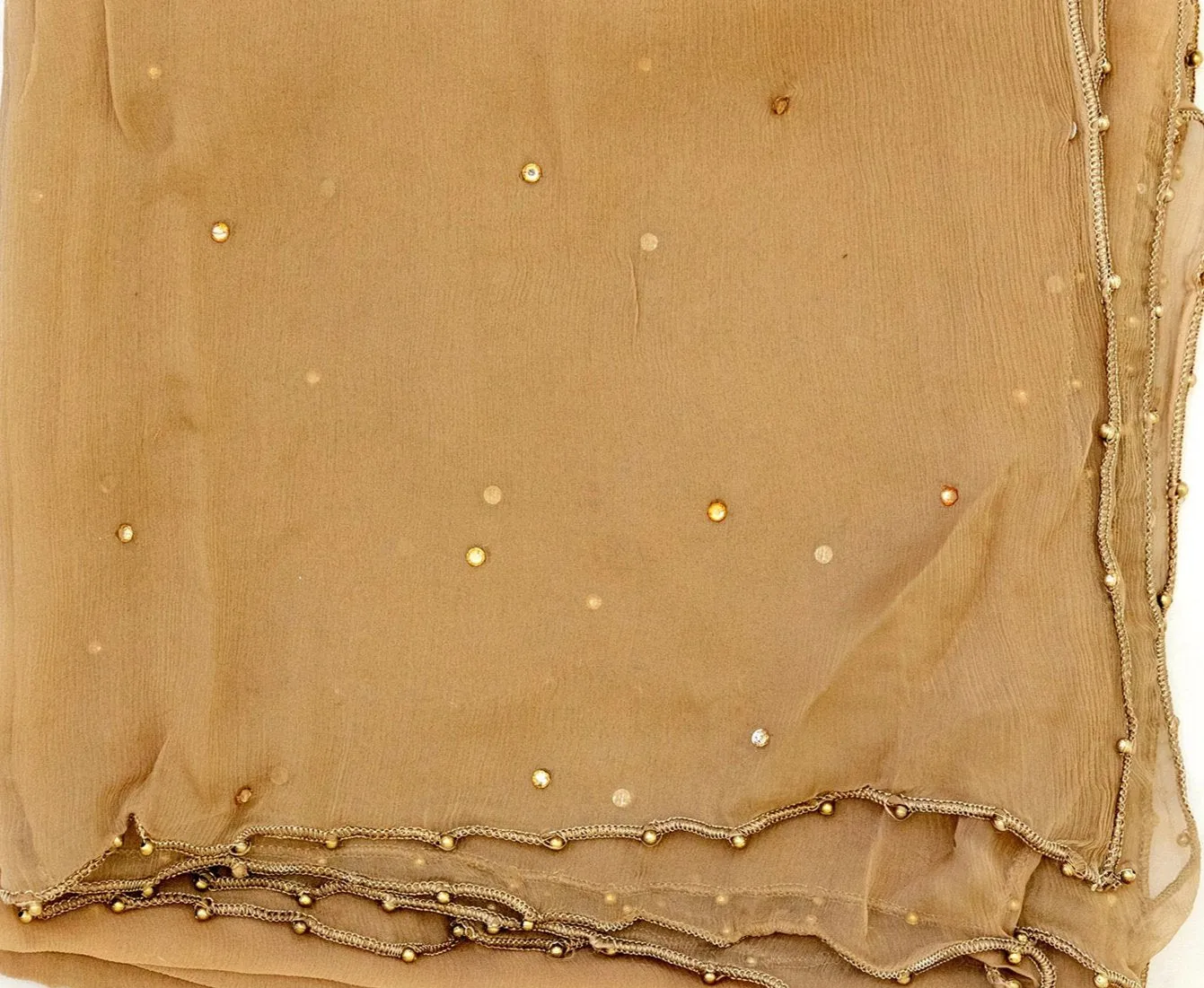 Tan - Beige Dupatta - Scarf