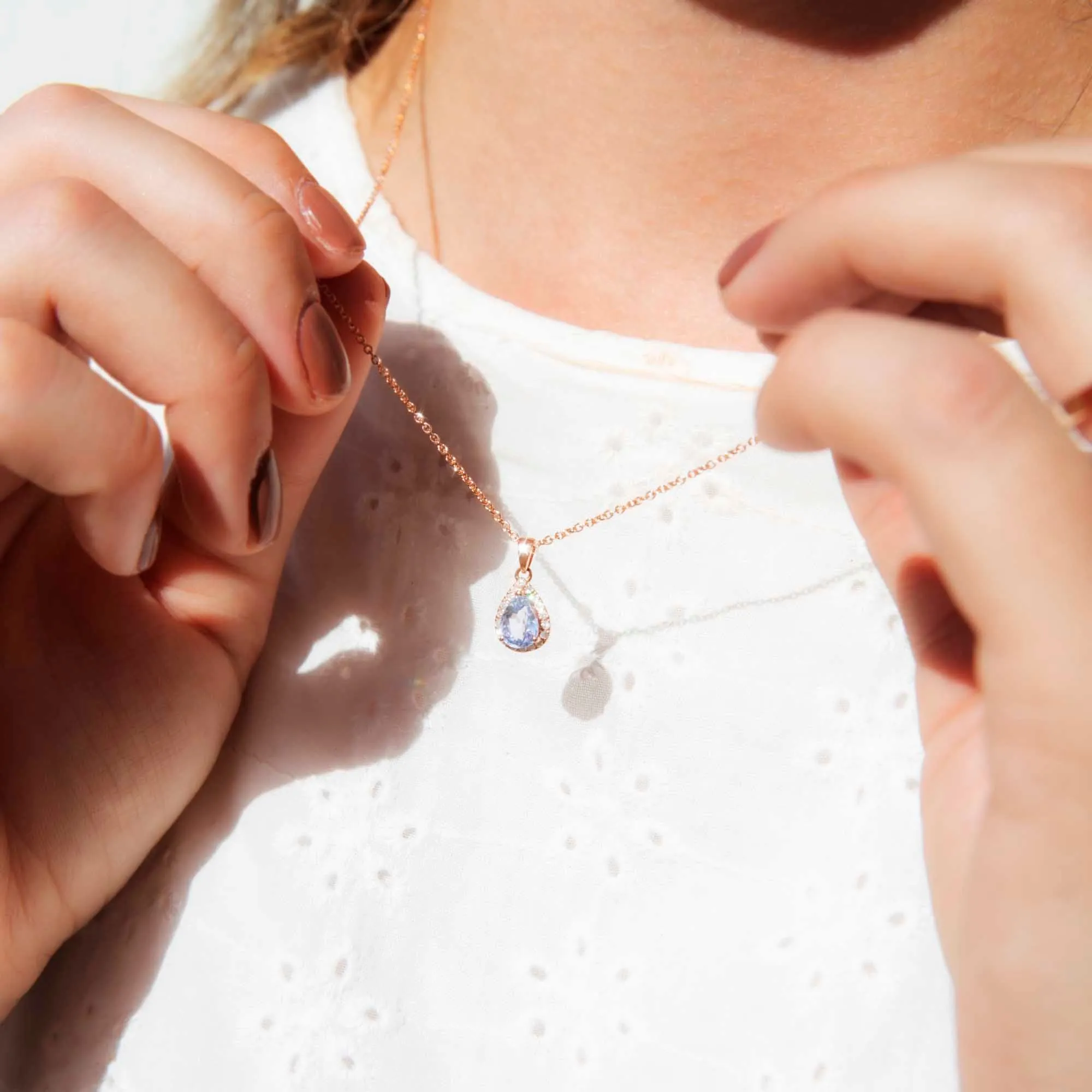 Taytum 1.13ct Sapphire & Diamond Pendant with Chain