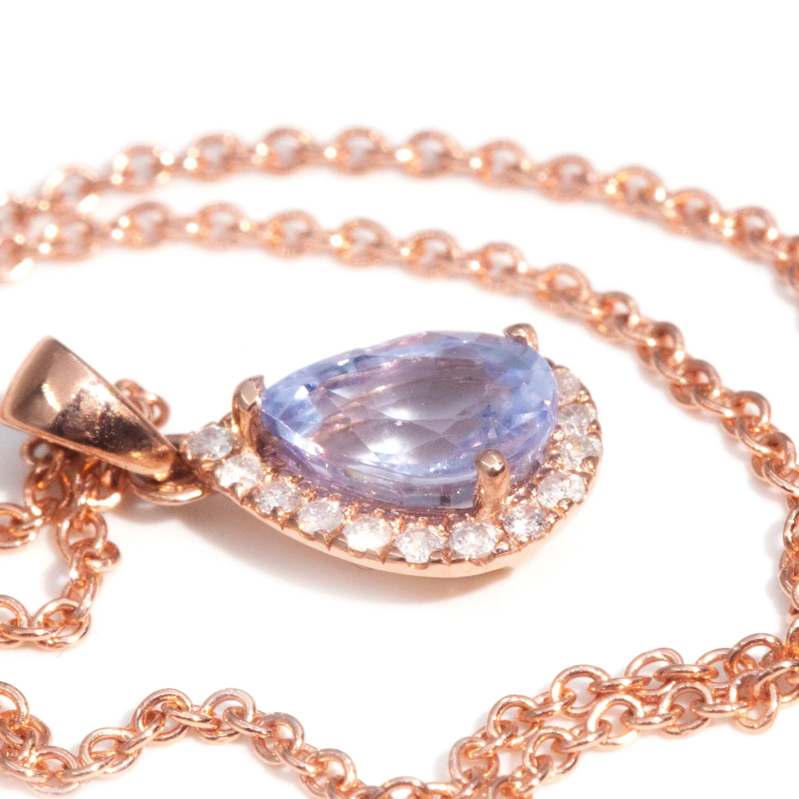 Taytum 1.13ct Sapphire & Diamond Pendant with Chain