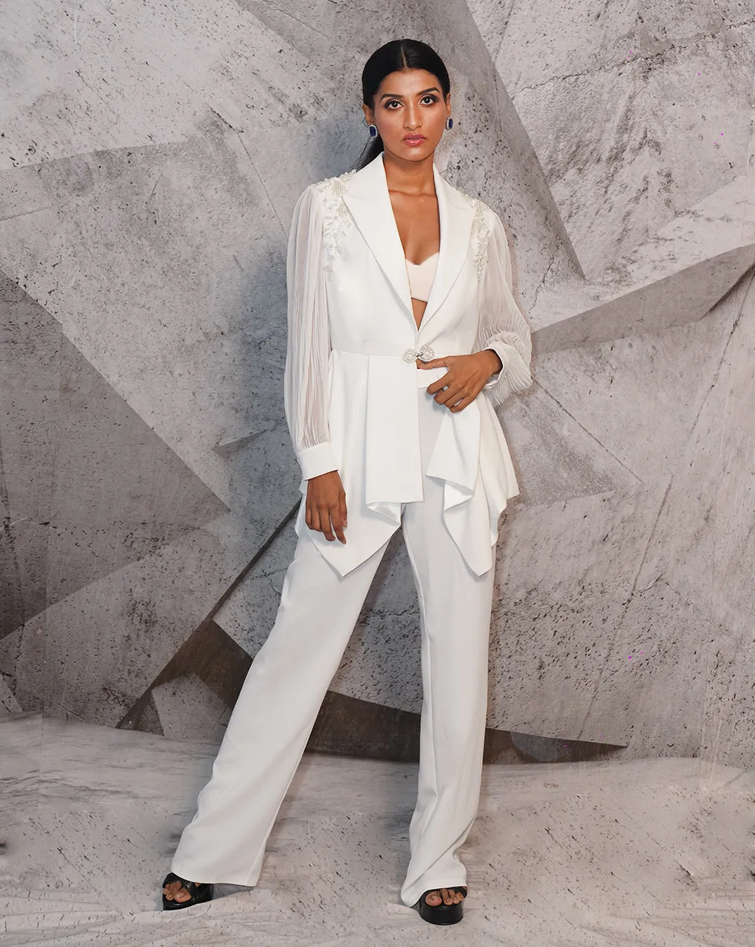 The Elegant Ivory Blazer Set