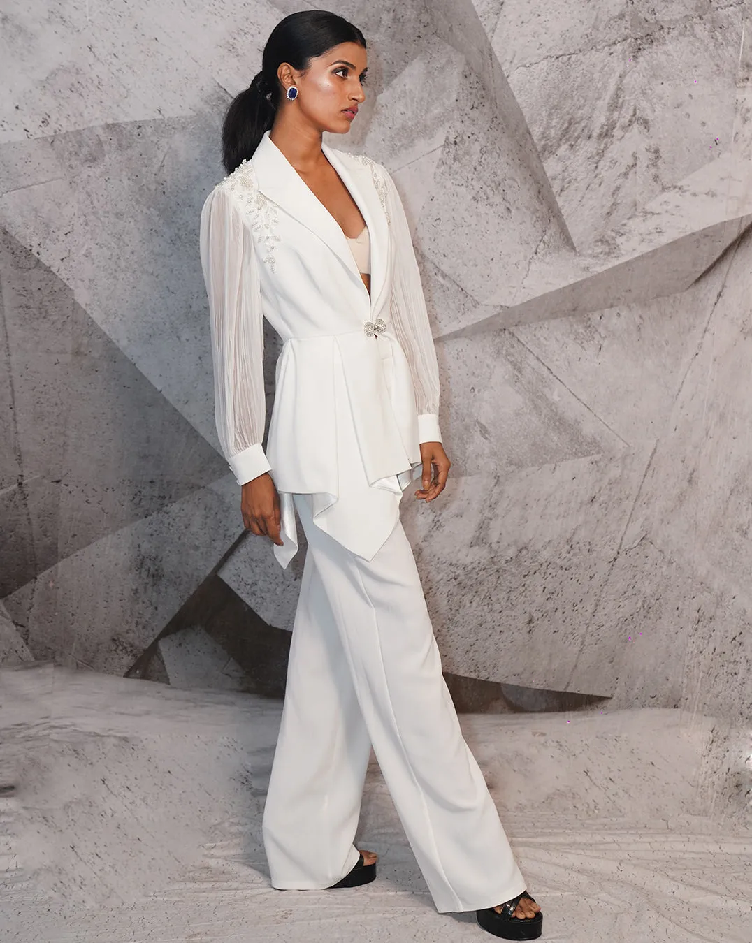 The Elegant Ivory Blazer Set