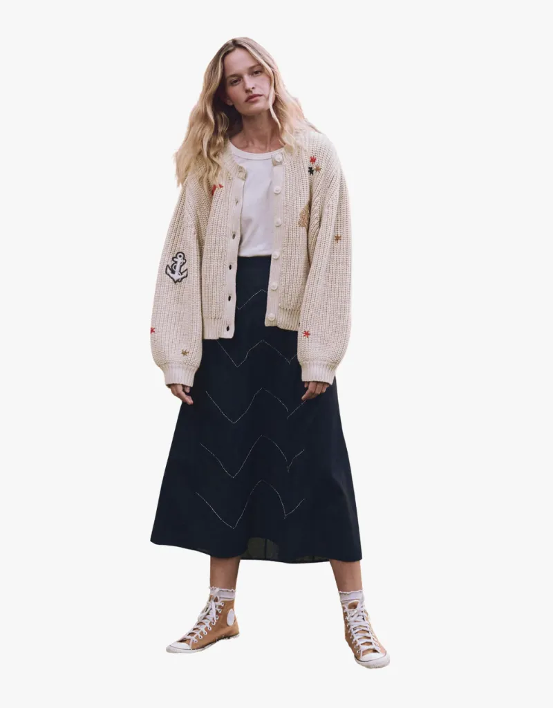 The Great The Collegiate Cardigan in Natural
