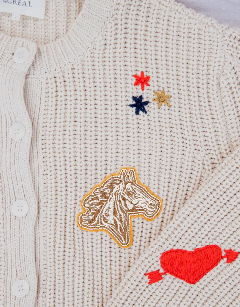 The Great The Collegiate Cardigan in Natural