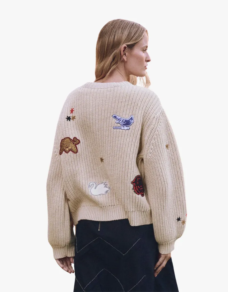 The Great The Collegiate Cardigan in Natural