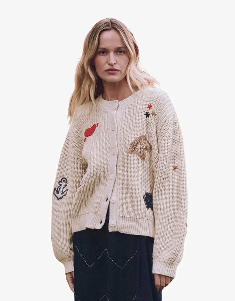 The Great The Collegiate Cardigan in Natural