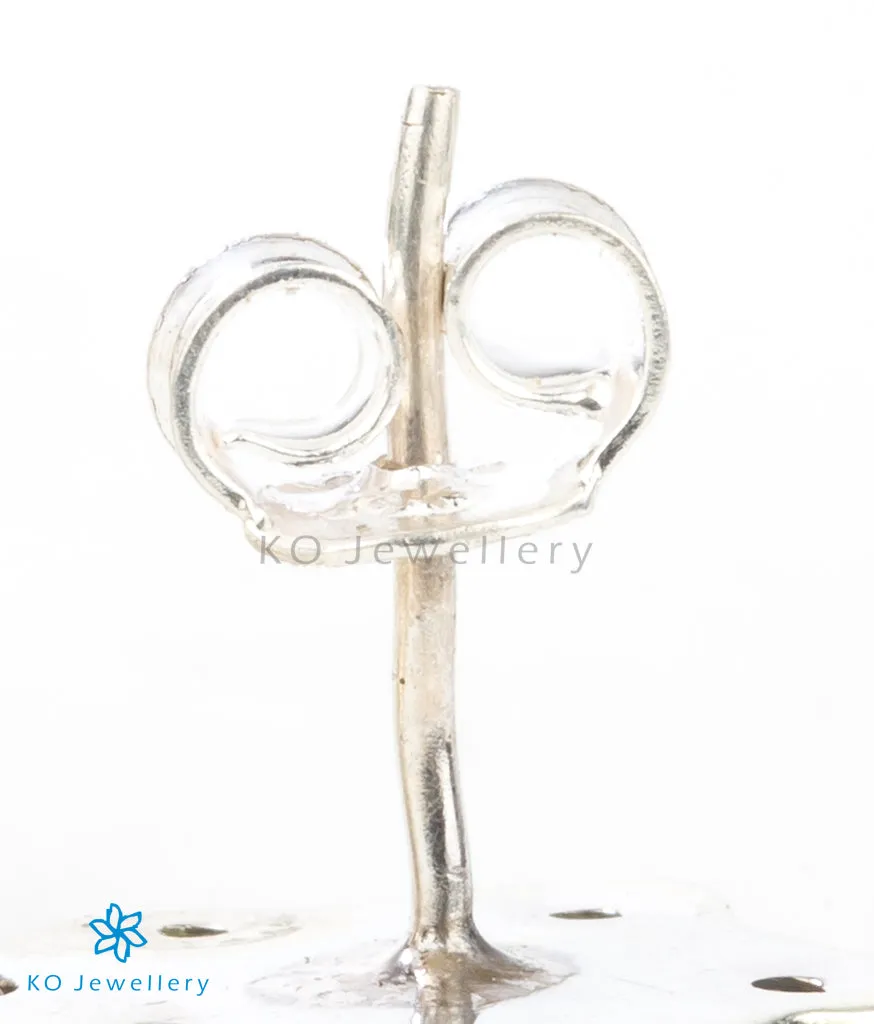 The Nazm Silver Meenakari Jhumka- Green