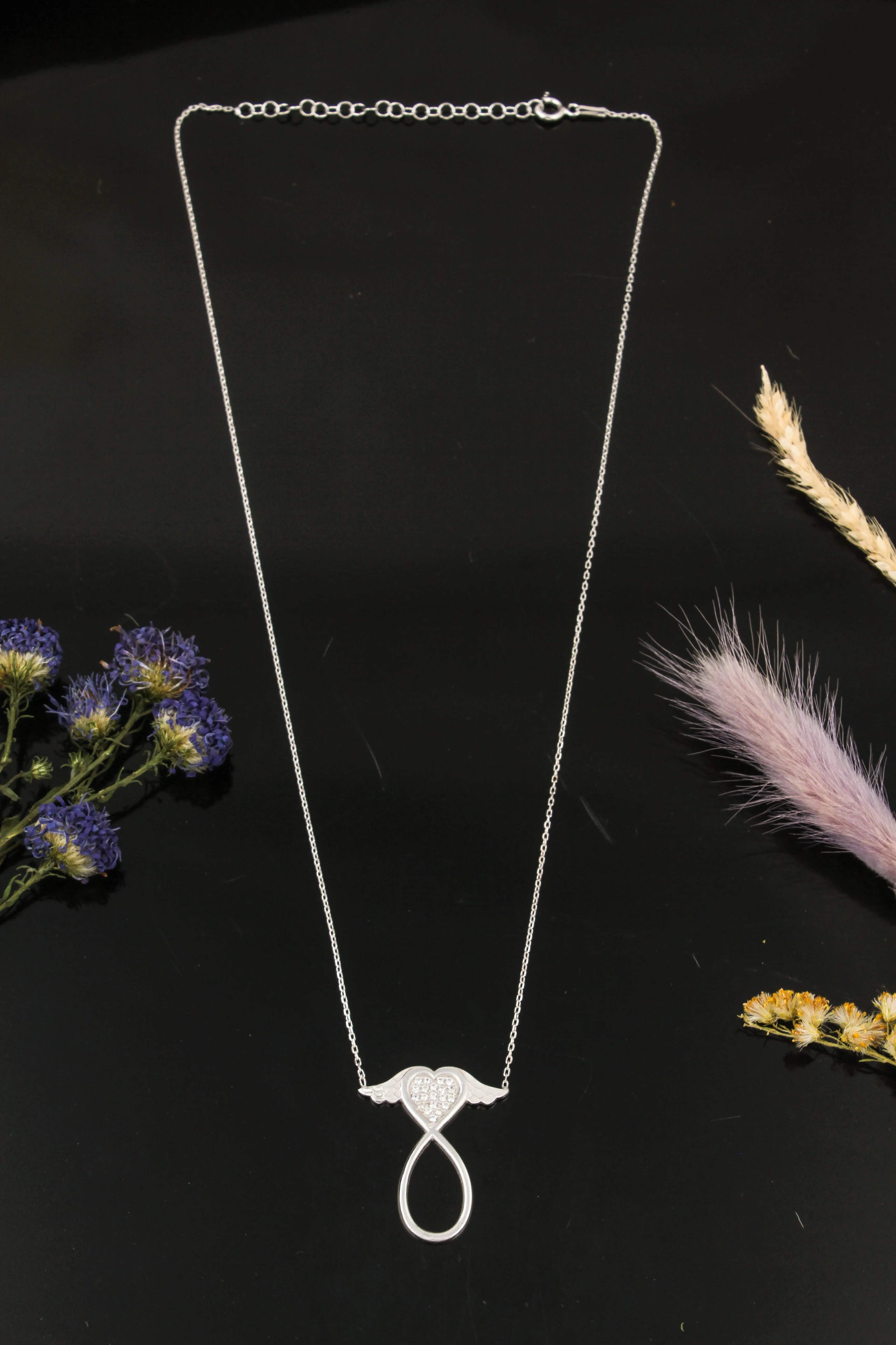 The Sparkling Wings Silver Necklace