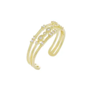Three in One Dainty CZ Ring