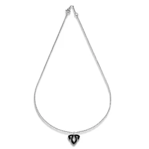 Tiara Pavé Charm Pendant - Sterling Silver   CZ Noir