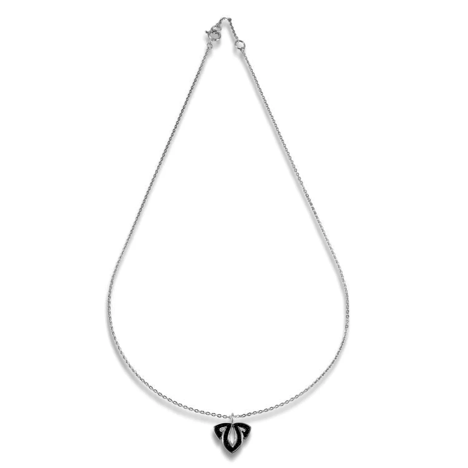 Tiara Pavé Charm Pendant - Sterling Silver   CZ Noir