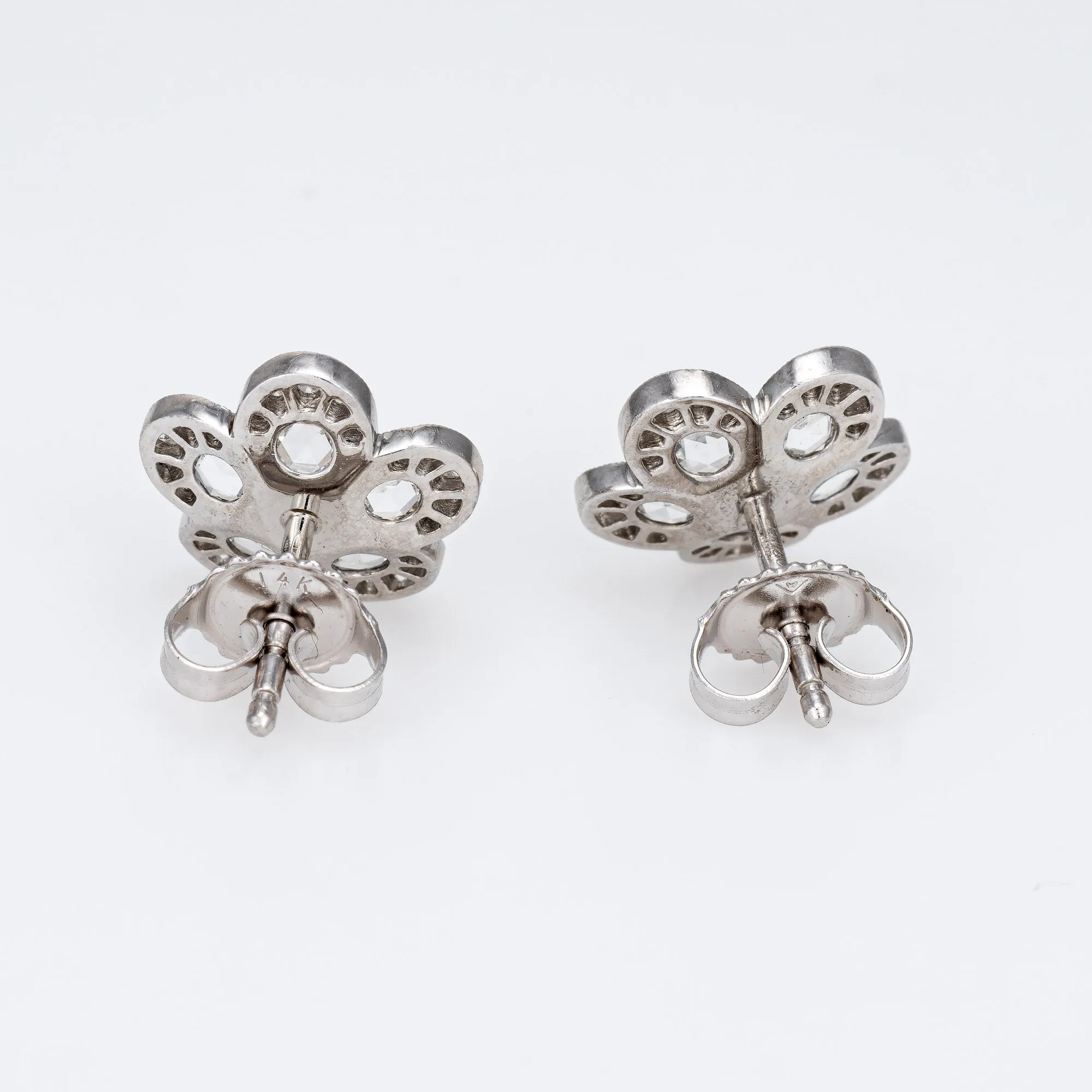 Tiffany & Co Enchant Flower Earrings Estate Platinum Fine Signed Jewelry Studs
