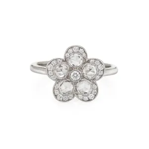 Tiffany & Co Enchant Flower Ring Estate Platinum Sz 5.5 Fine Signed Jewelry