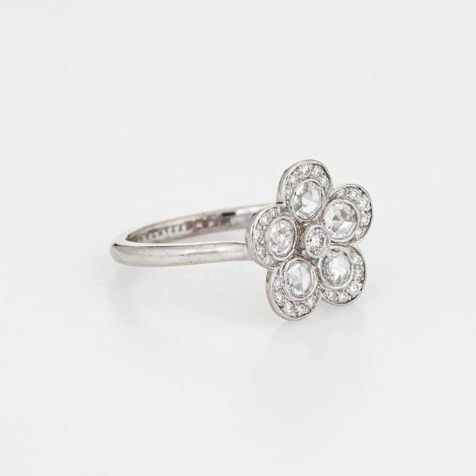 Tiffany & Co Enchant Flower Ring Estate Platinum Sz 5.5 Fine Signed Jewelry