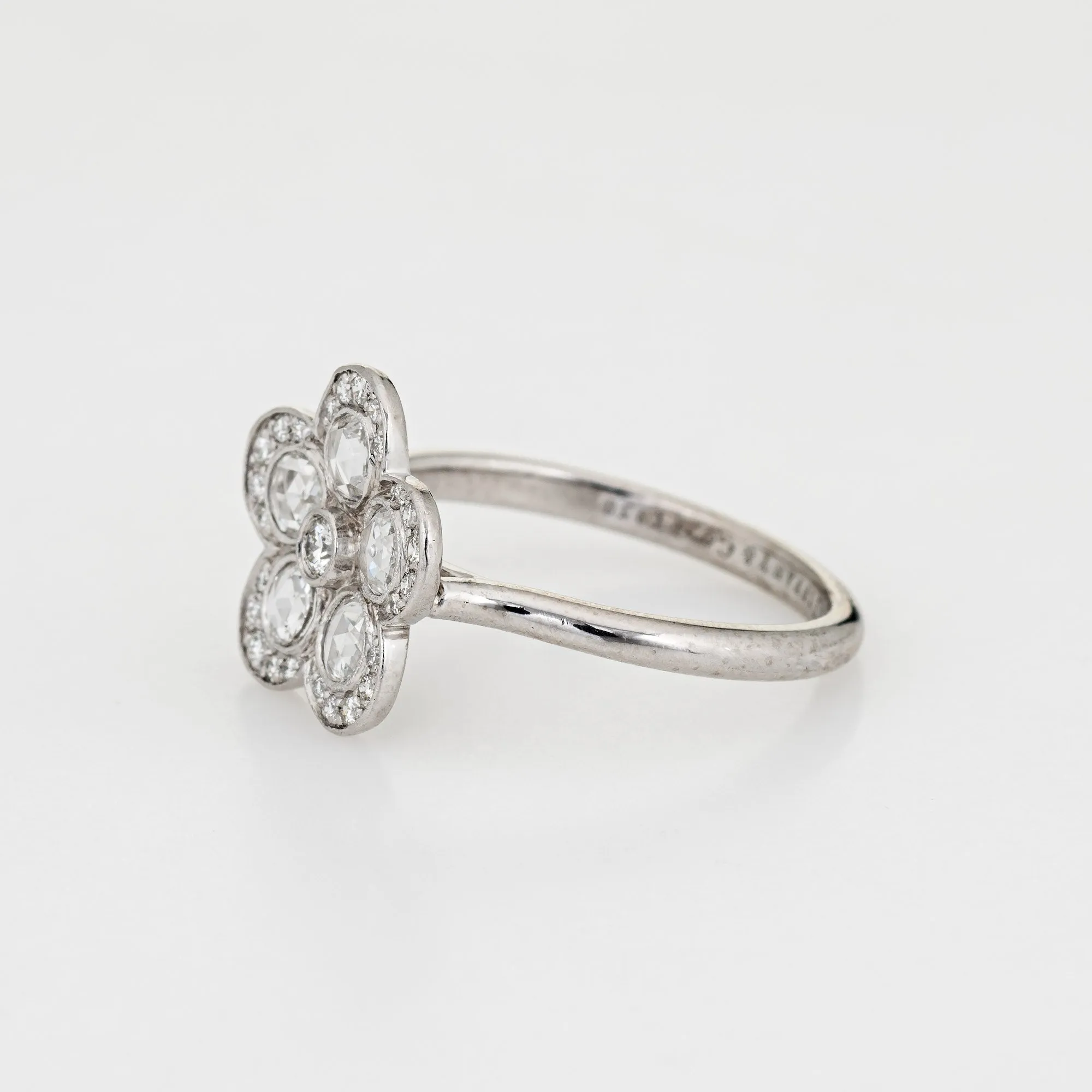Tiffany & Co Enchant Flower Ring Estate Platinum Sz 5.5 Fine Signed Jewelry