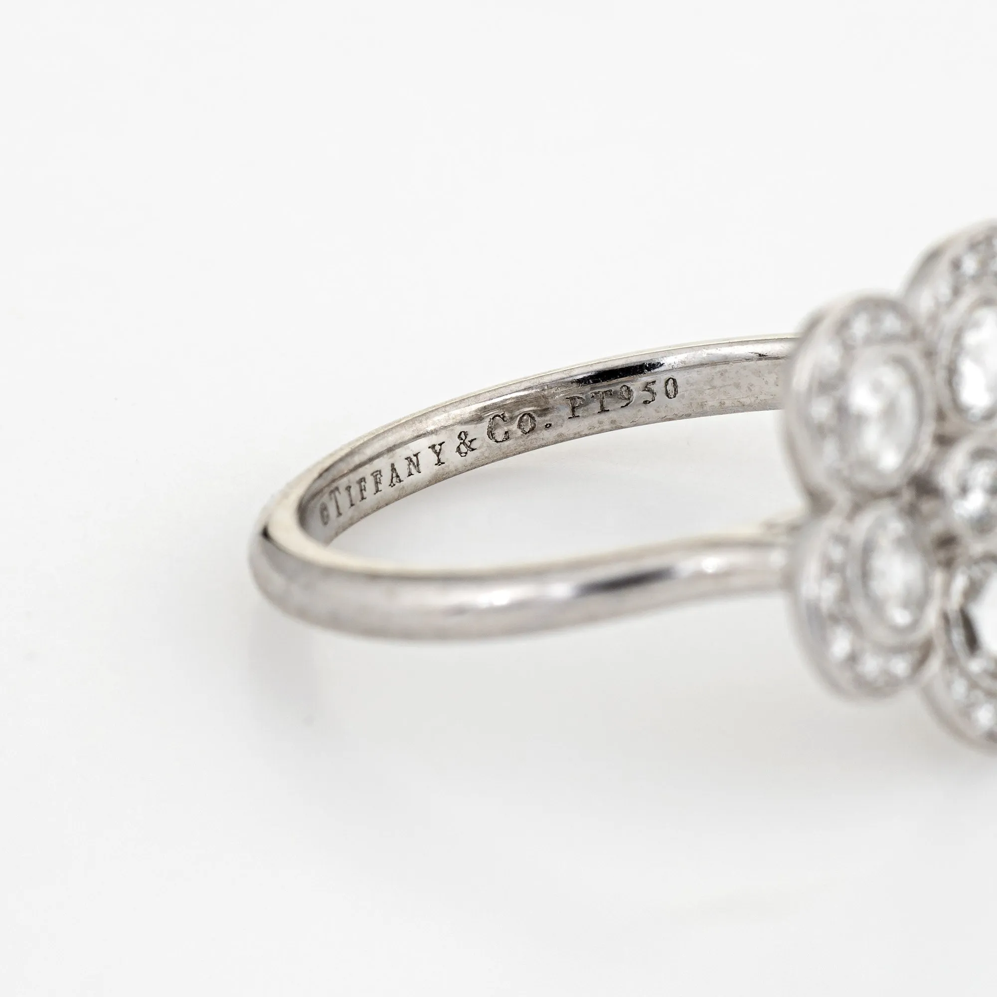 Tiffany & Co Enchant Flower Ring Estate Platinum Sz 5.5 Fine Signed Jewelry