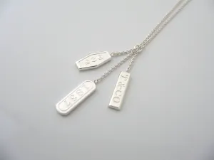 Tiffany & Co Silver 1837 Elements Dangling Dangle Necklace Pendant Chain Gift