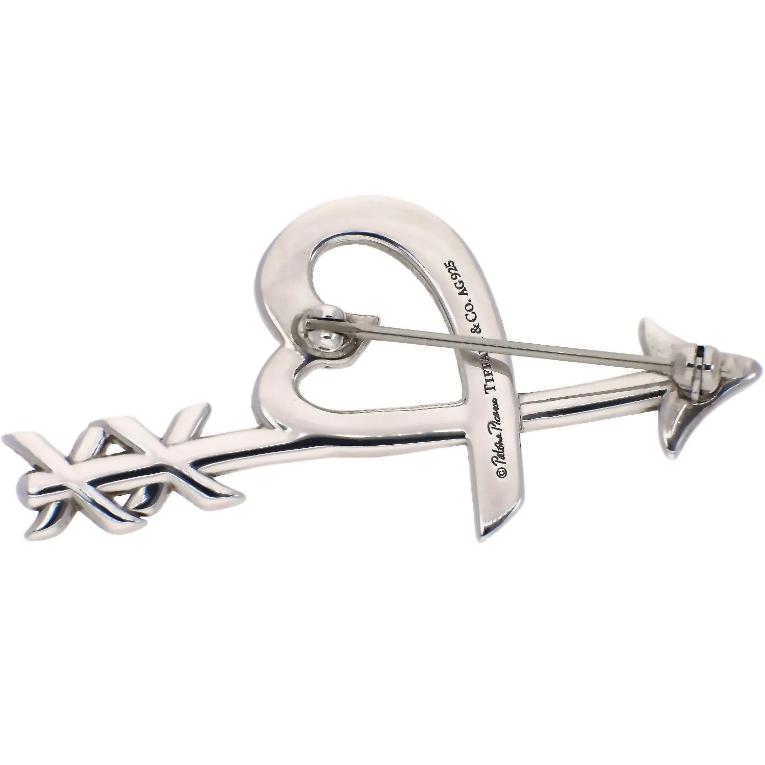 Tiffany & Co. Sterling Silver Heart Kiss XX Pin/Brooch