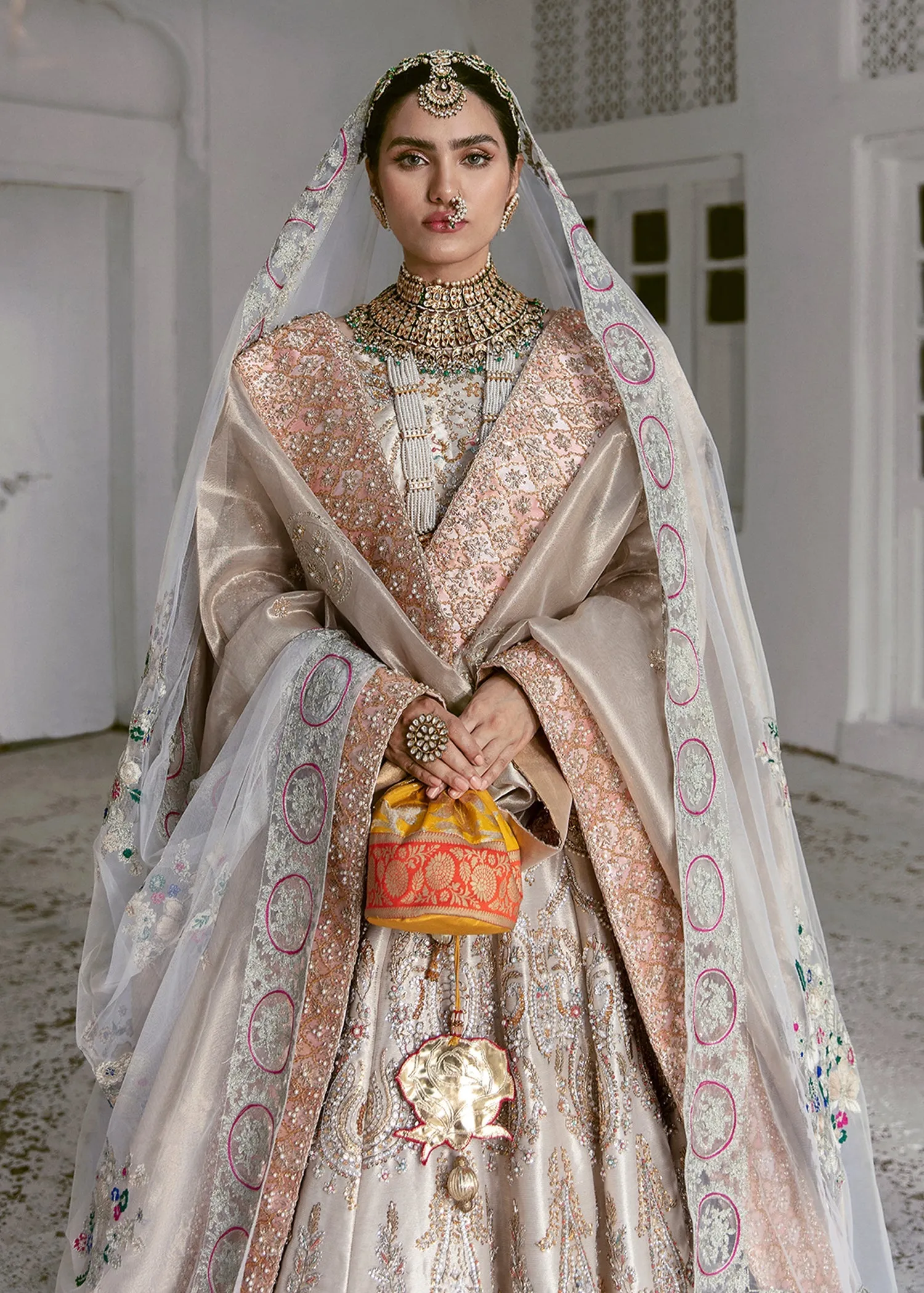 Tissue Lehenga Choli Bridal Dress Pakistani #BS794