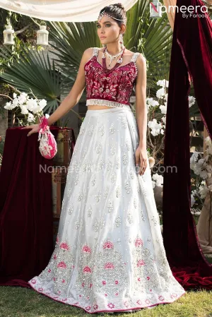 Tissue Lehenga with Velvet Choli Dress for Bride #BS179