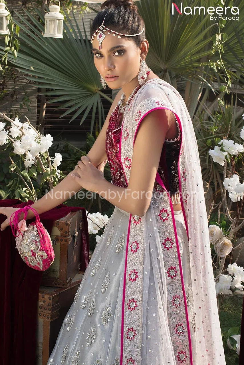 Tissue Lehenga with Velvet Choli Dress for Bride #BS179