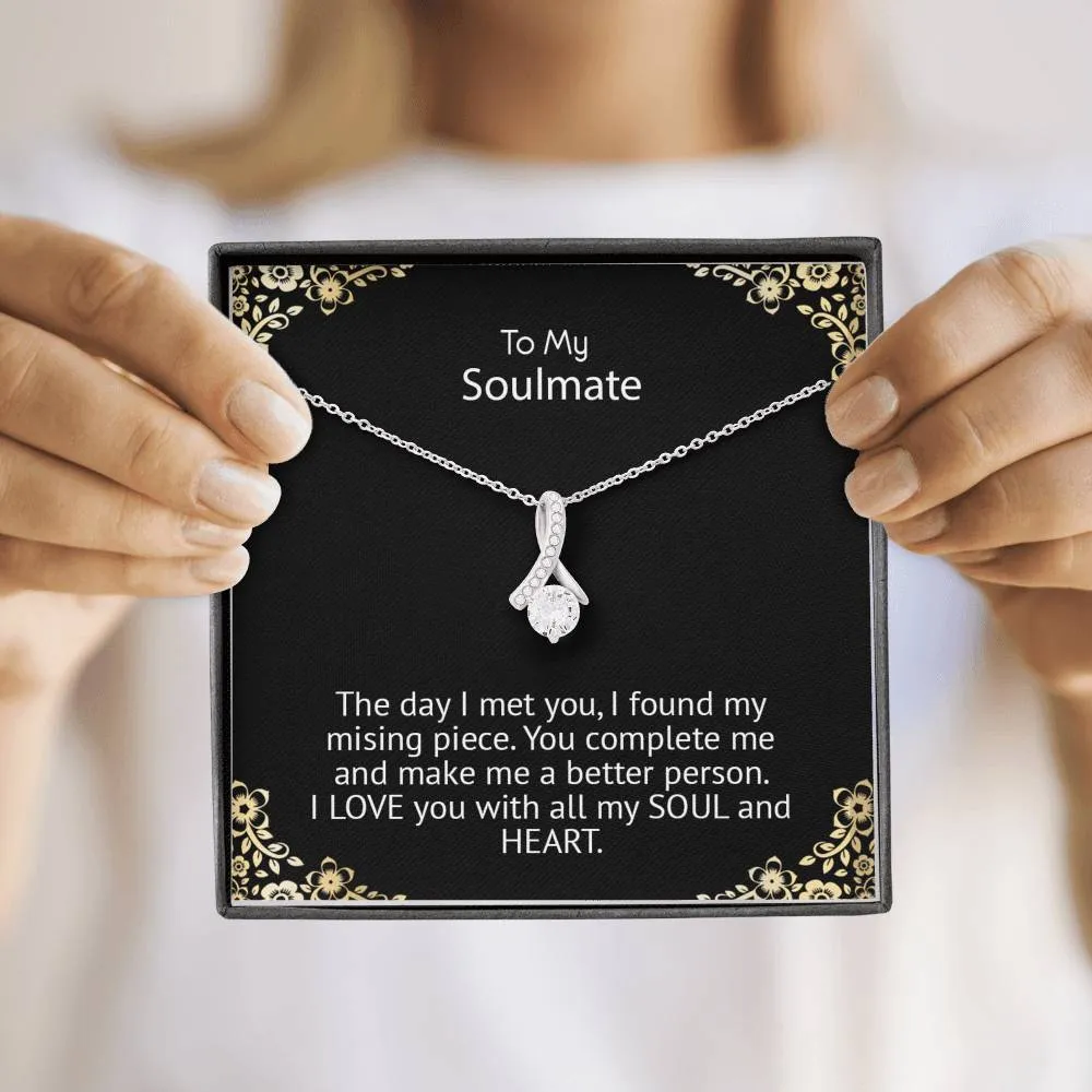 To My Soulmate -I Love You Alluring Beauty Necklace Gift