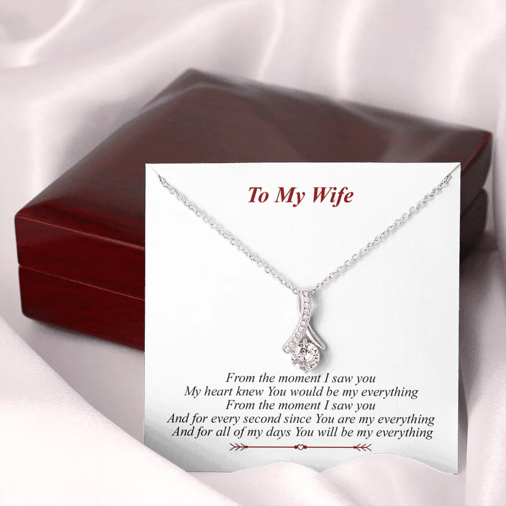 To My Wife Sparkling Necklace Gift with Message