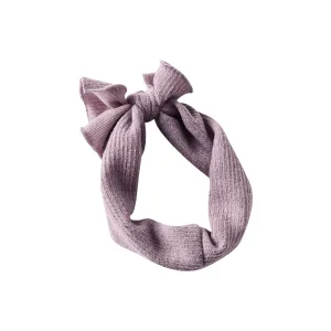 Top knitted rib jersey cotton headband - mauve pink