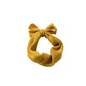 Top knitted rib jersey cotton headband - mustard