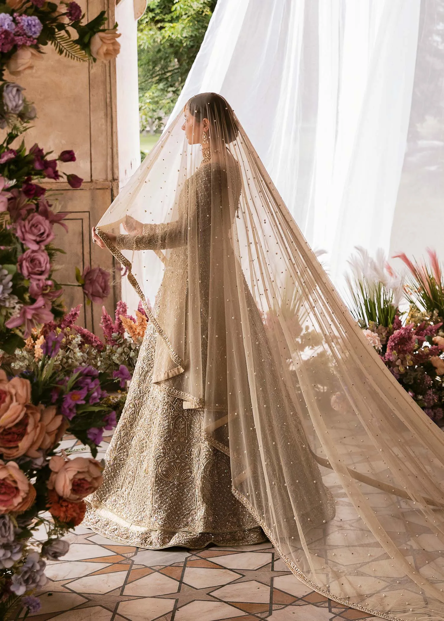 Traditional Pishwas Embellished Pakistani Bridal Dress