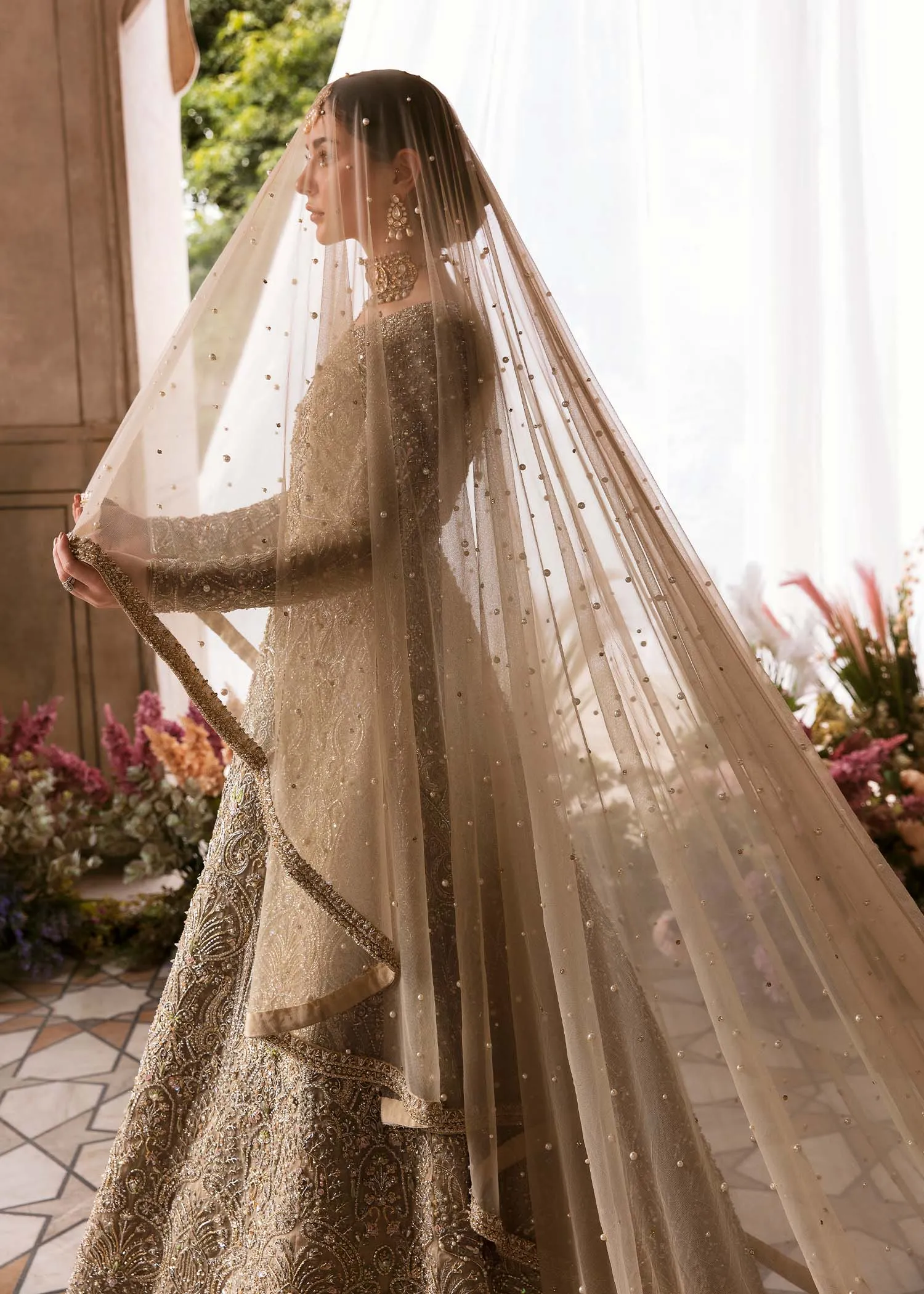 Traditional Pishwas Embellished Pakistani Bridal Dress