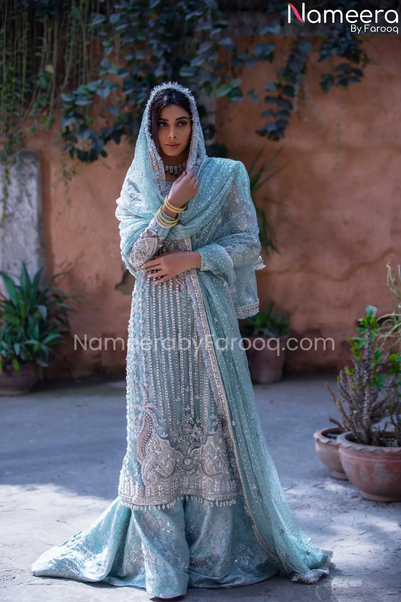 Traditional Sharara with Embellished Net Kameez #BS555