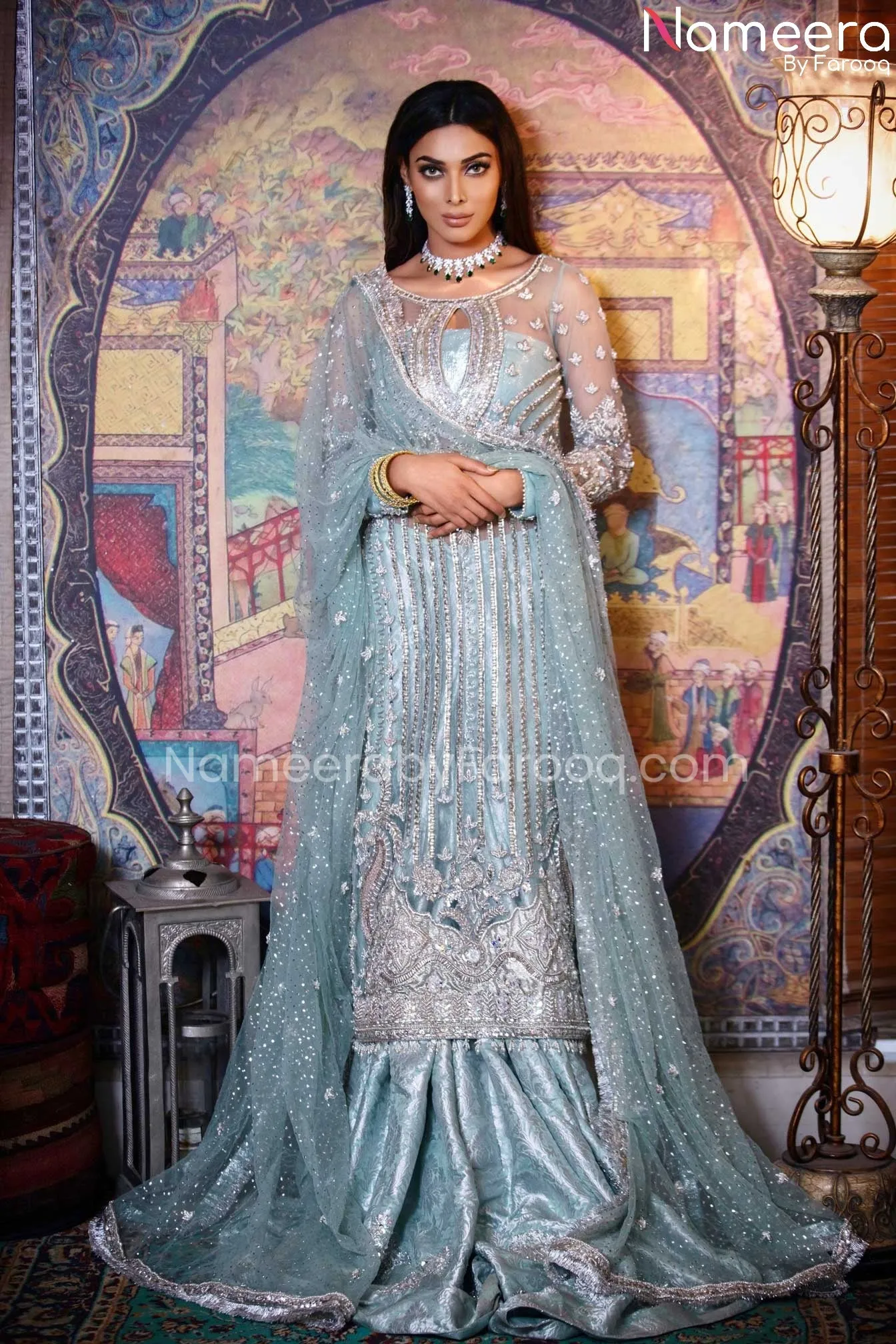 Traditional Sharara with Embellished Net Kameez #BS555