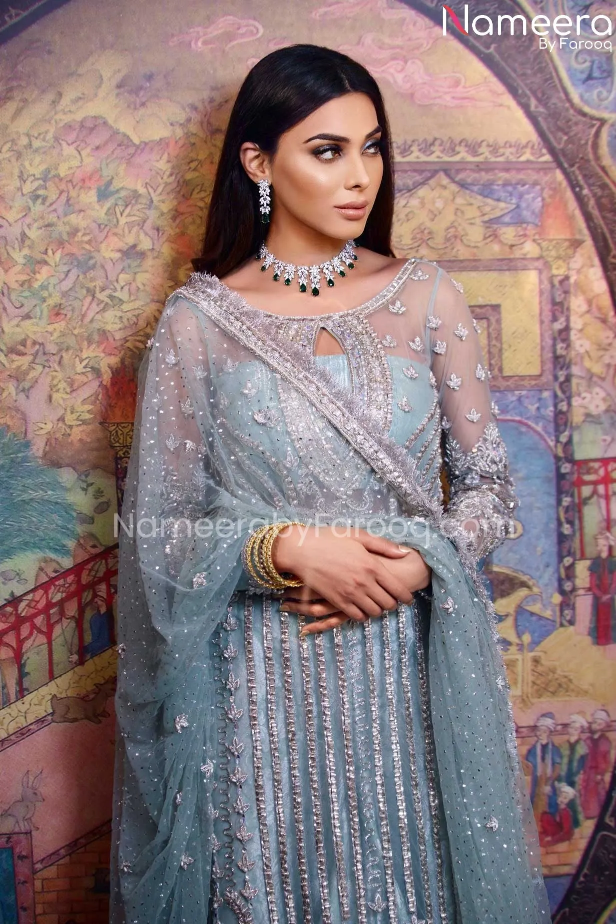 Traditional Sharara with Embellished Net Kameez #BS555