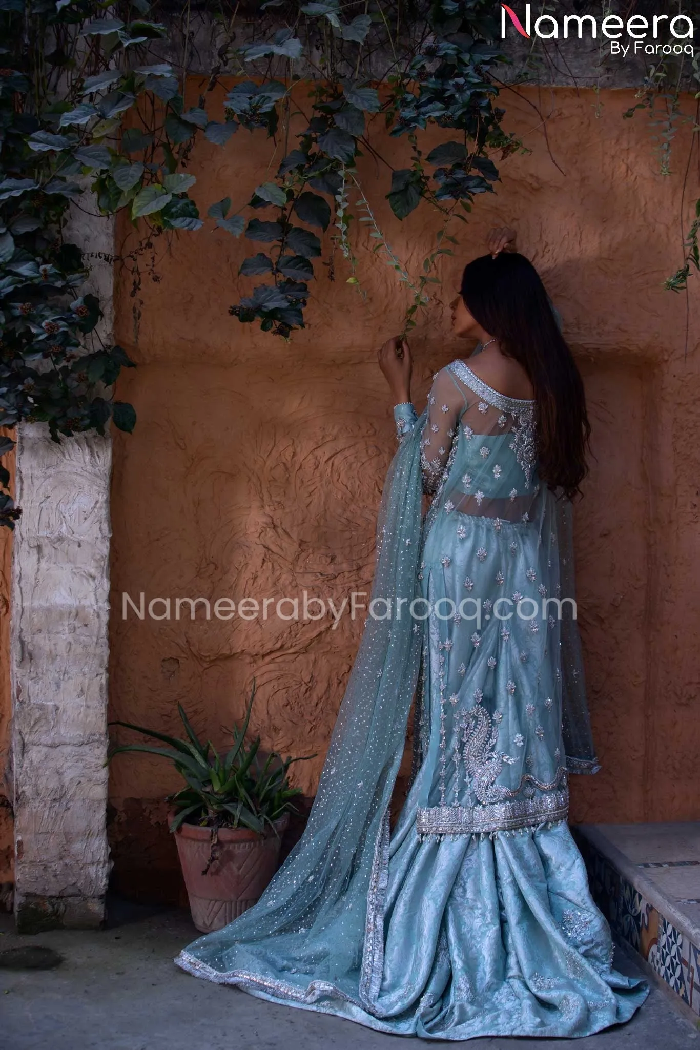 Traditional Sharara with Embellished Net Kameez #BS555