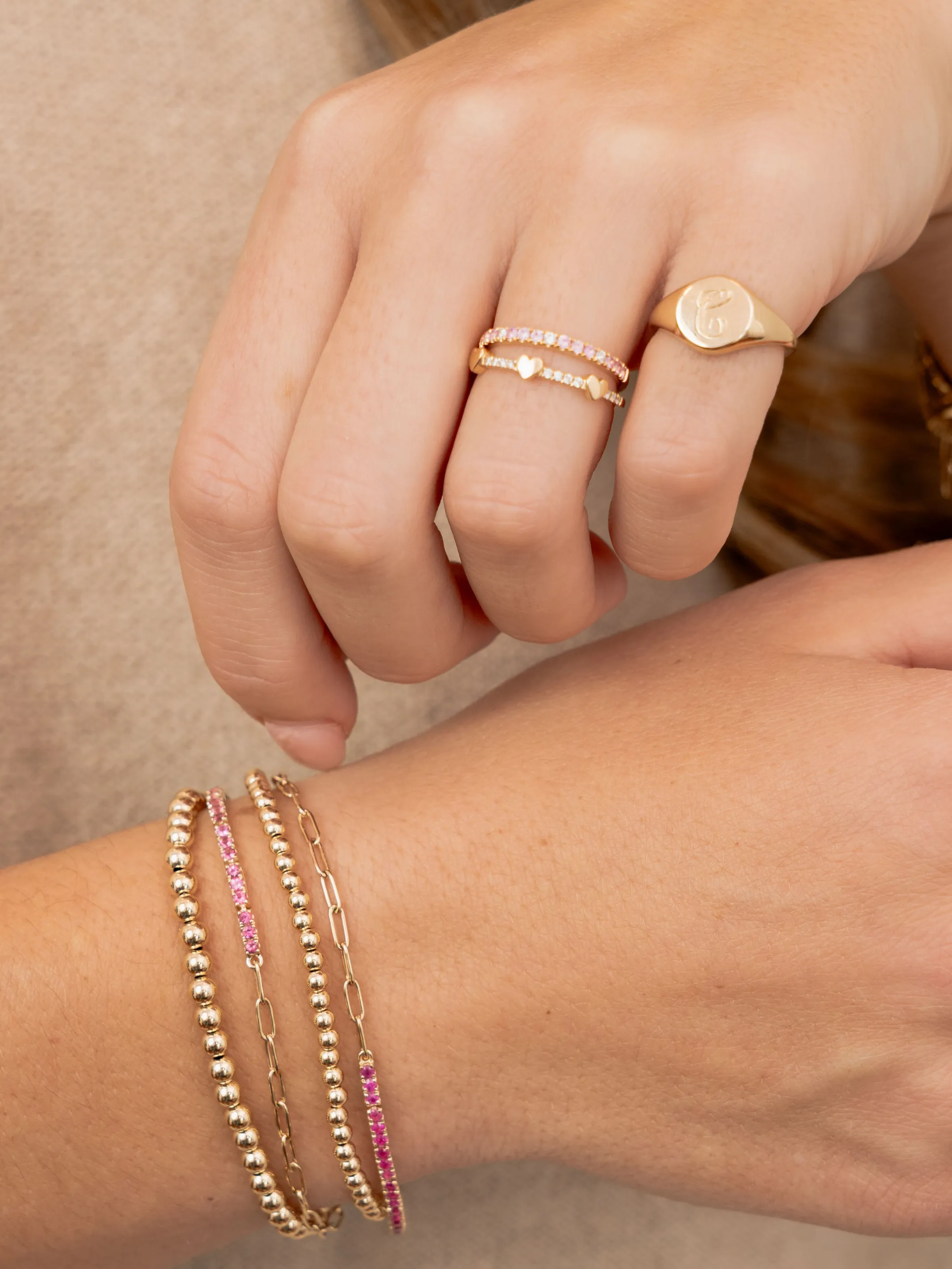 Tre Heart Diamond Ring 14K