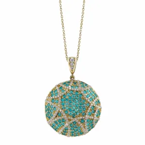 Truly Divine - 18K Yellow Gold Natural Paraiba Tourmaline Pendant