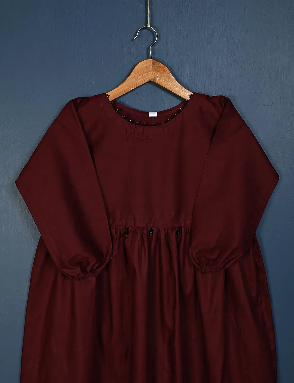 TS-125B-Maroon - Cotton Stitched Frock