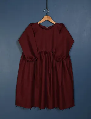TS-125B-Maroon - Cotton Stitched Frock