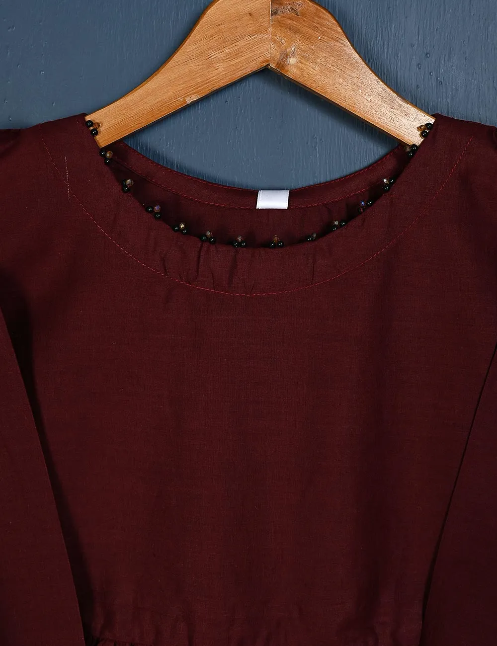 TS-125B-Maroon - Cotton Stitched Frock
