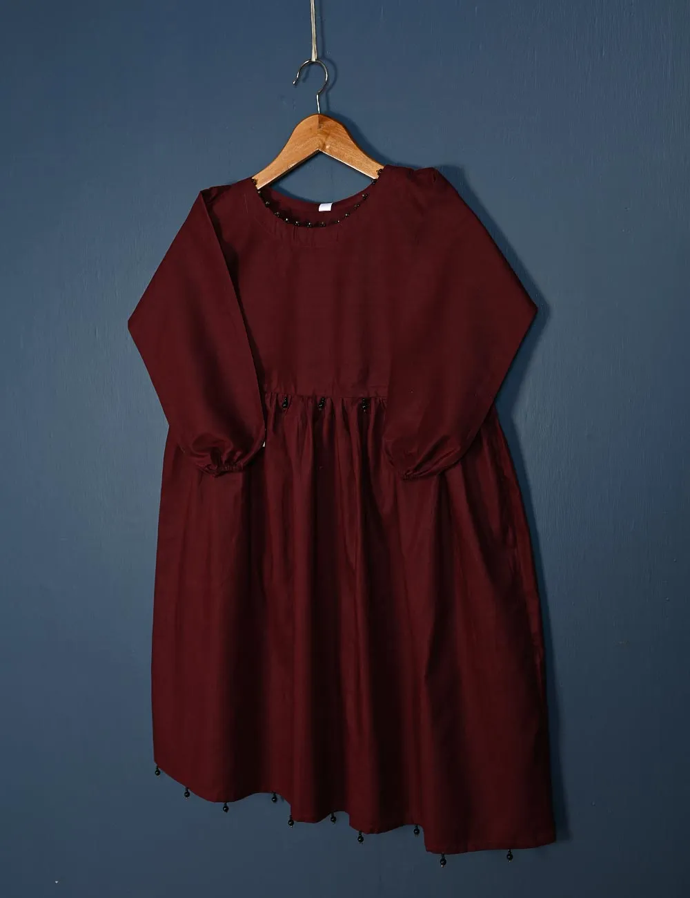 TS-125B-Maroon - Cotton Stitched Frock