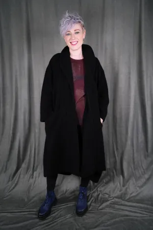 V1722 Winter Wool Coat Black-U