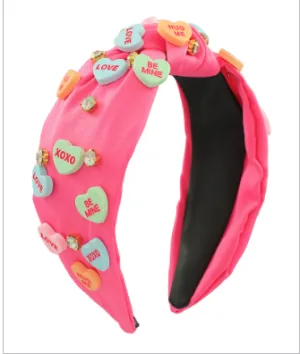 Valentines Heart & Rhinestone Headband
