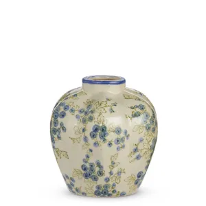 Vase w/Blue Floral Design