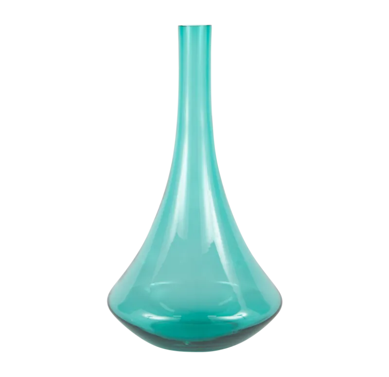 Venus Glass Vase, Blue Glass - Gold Leaf Design Group