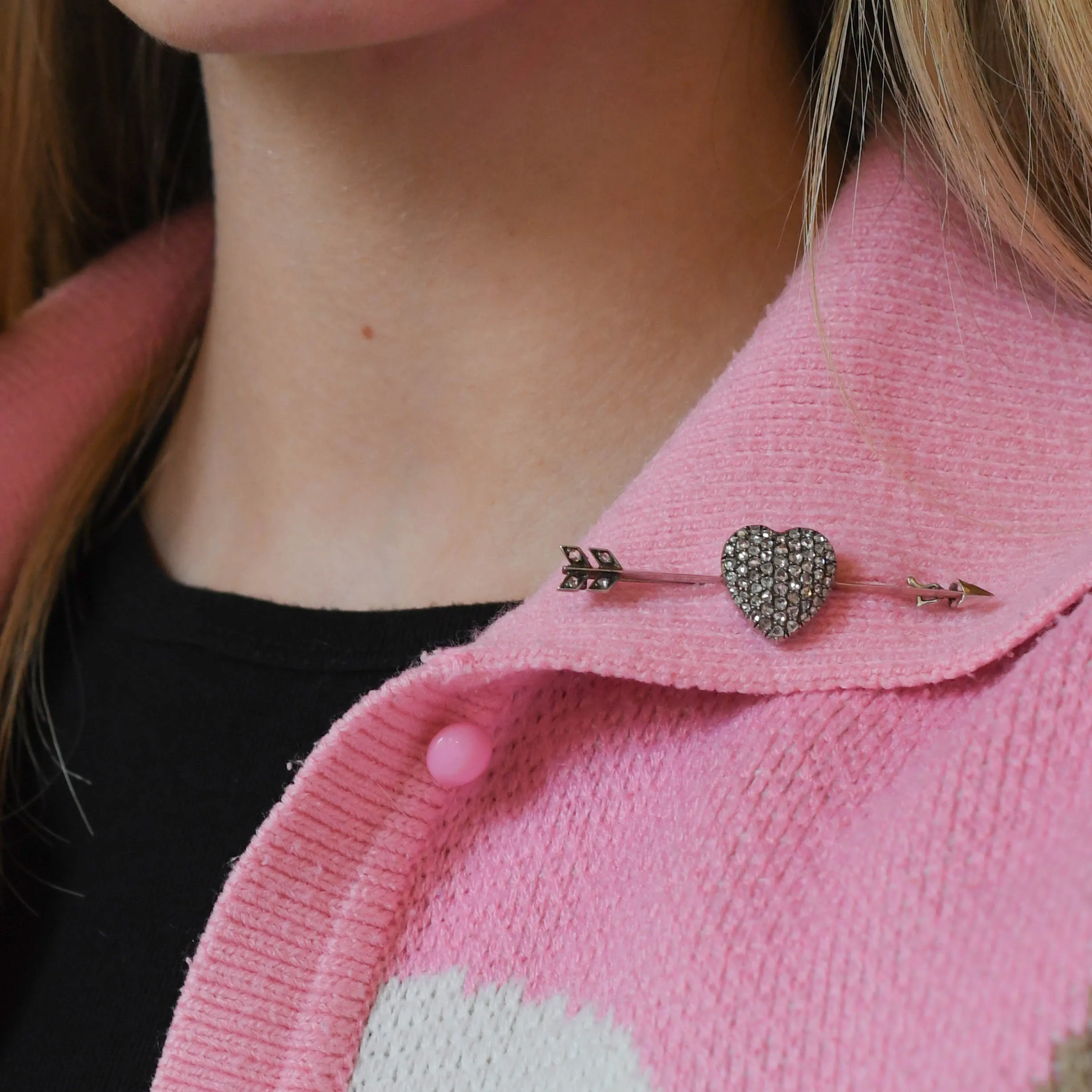 Victorian Diamond Love Struck Brooch