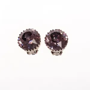 Vintage Austria Alexandrite Headlight Crystal Earrings