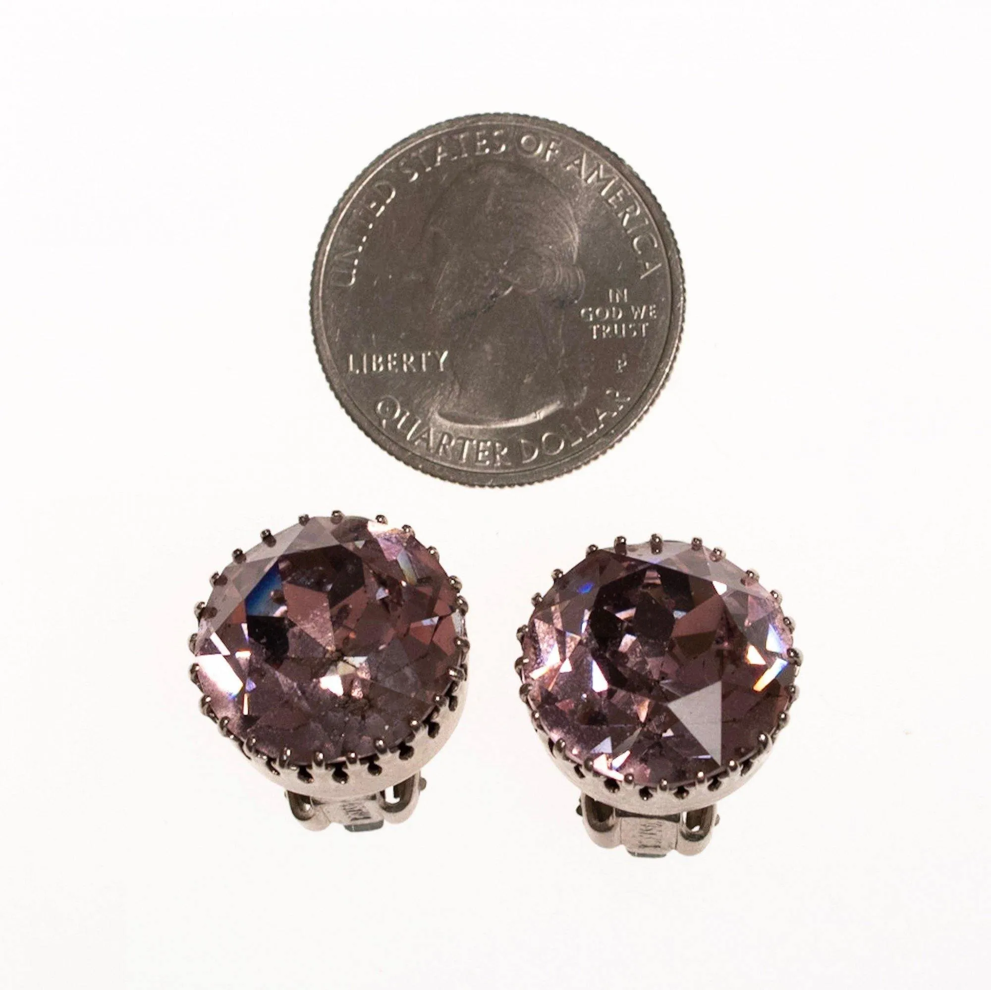 Vintage Austria Alexandrite Headlight Crystal Earrings