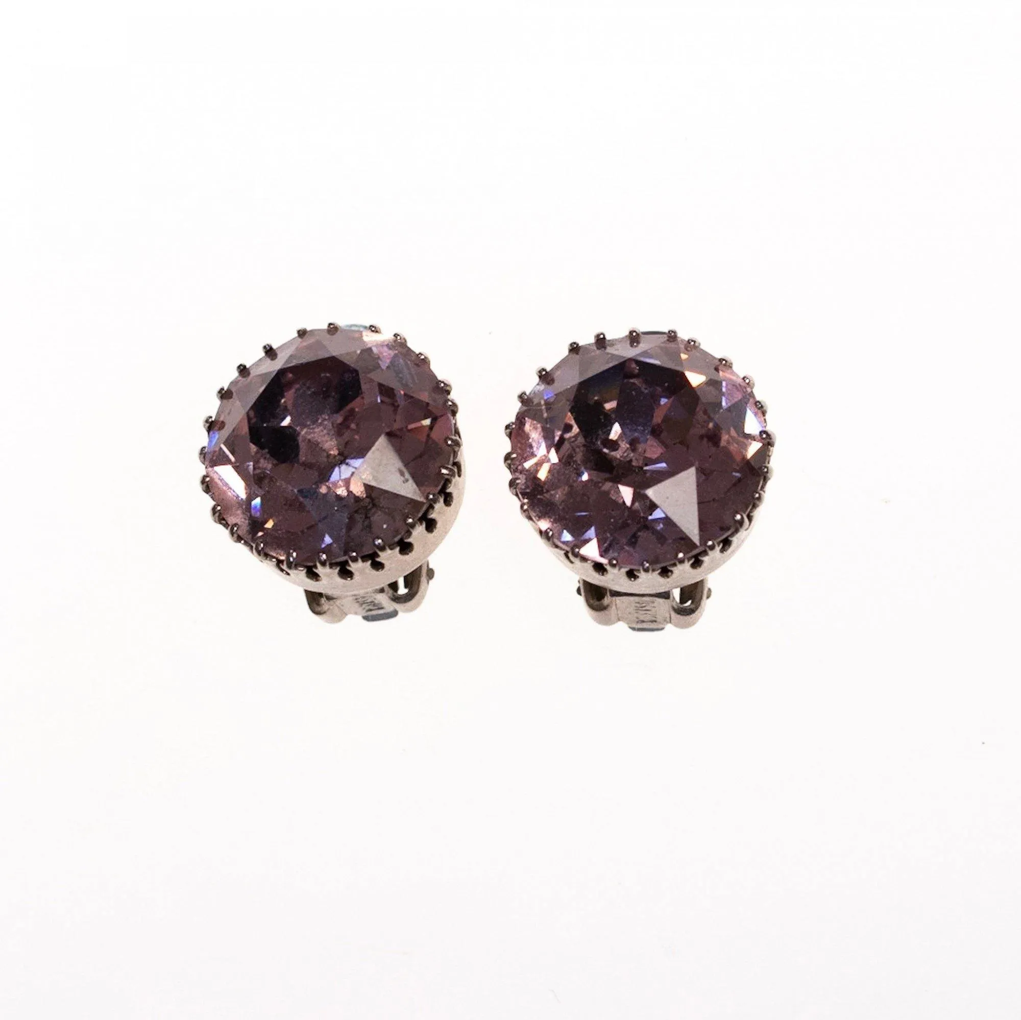 Vintage Austria Alexandrite Headlight Crystal Earrings